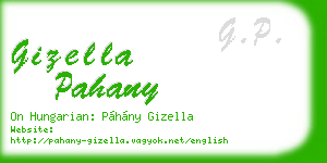gizella pahany business card