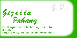 gizella pahany business card